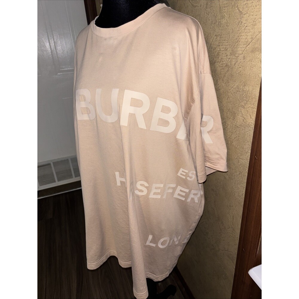Burberry Carrick Horseferry T-Shirt Brown Tan Size XL X Large *flaw* Soft Fawn